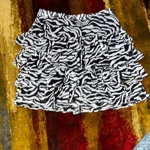 Size 2 INC 100% silk zebra print skirt